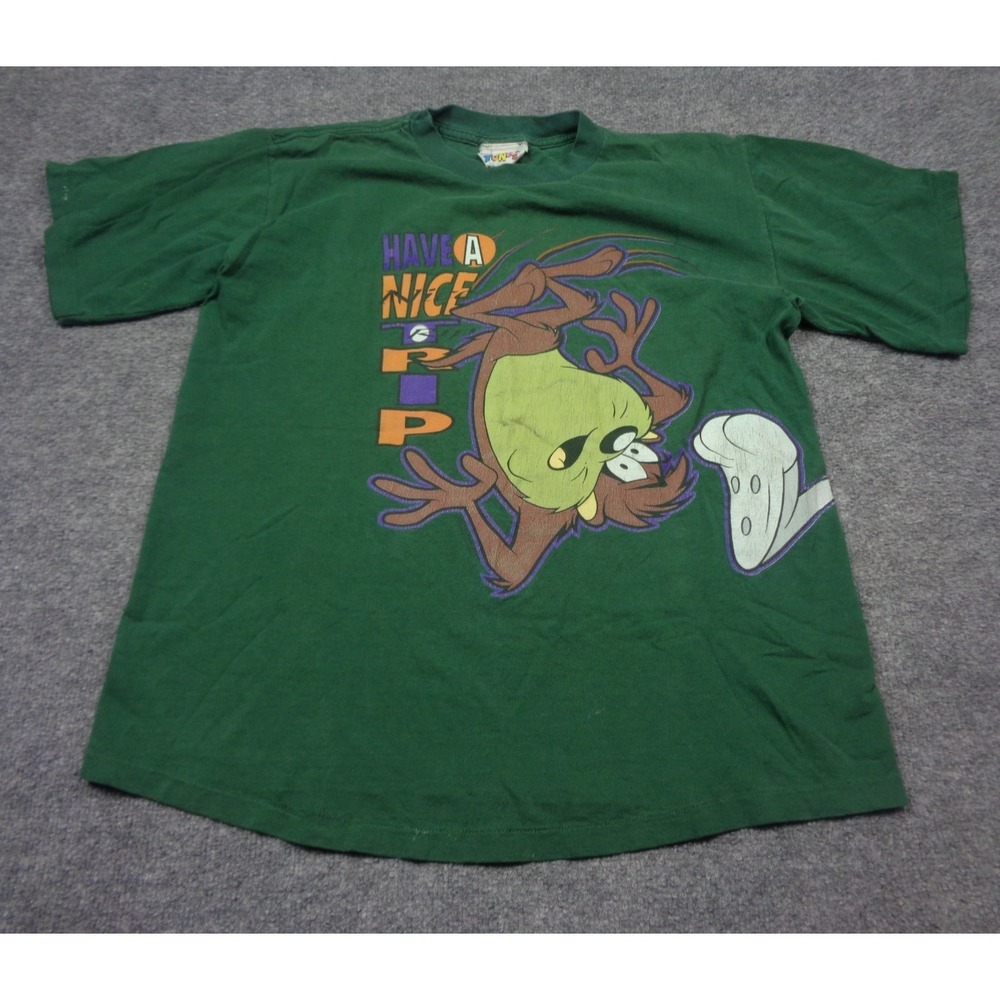 Vintage Taz Bugs Bunny Looney Tunes T-Shirt Size L All Over Print 1991 90s